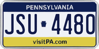 PA license plate JSU4480