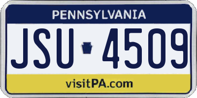 PA license plate JSU4509