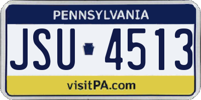 PA license plate JSU4513