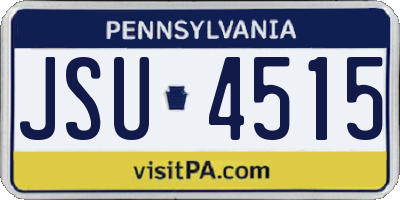 PA license plate JSU4515