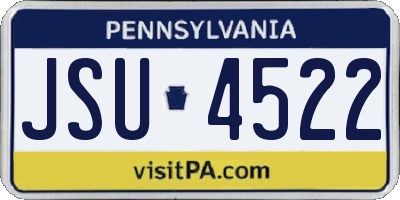 PA license plate JSU4522