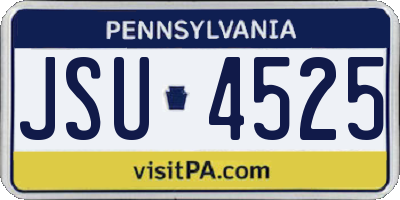 PA license plate JSU4525