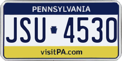 PA license plate JSU4530