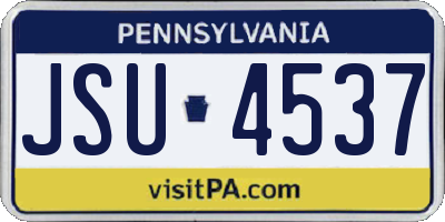 PA license plate JSU4537