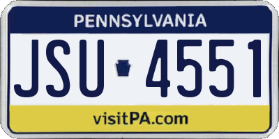 PA license plate JSU4551
