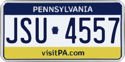 PA license plate JSU4557