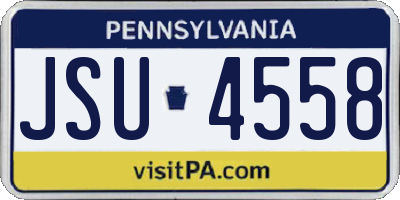 PA license plate JSU4558