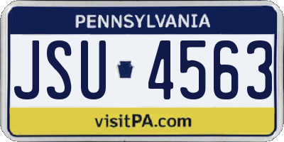 PA license plate JSU4563