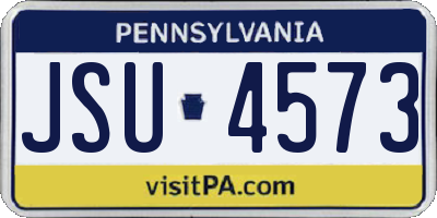 PA license plate JSU4573