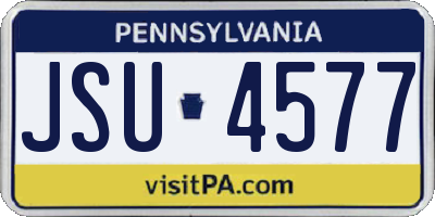 PA license plate JSU4577