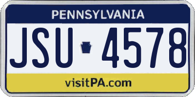 PA license plate JSU4578