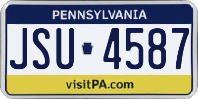 PA license plate JSU4587