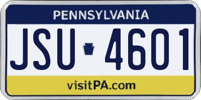 PA license plate JSU4601