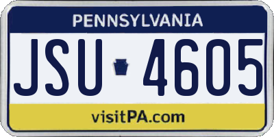 PA license plate JSU4605