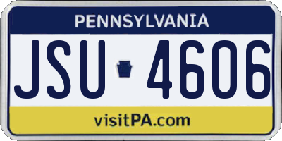 PA license plate JSU4606