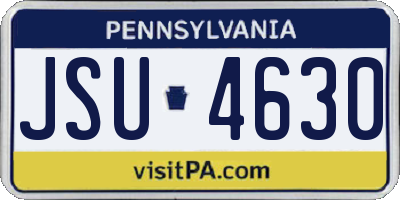 PA license plate JSU4630