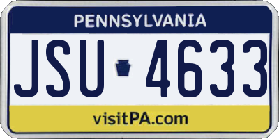 PA license plate JSU4633