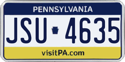 PA license plate JSU4635