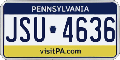 PA license plate JSU4636