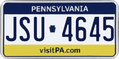 PA license plate JSU4645
