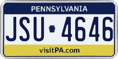 PA license plate JSU4646