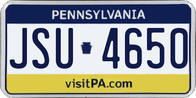 PA license plate JSU4650