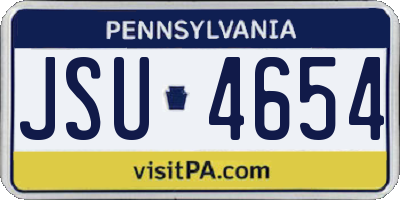 PA license plate JSU4654