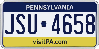 PA license plate JSU4658