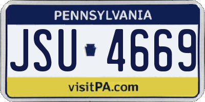 PA license plate JSU4669