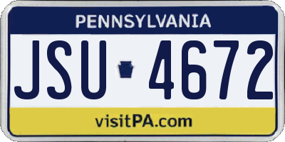 PA license plate JSU4672