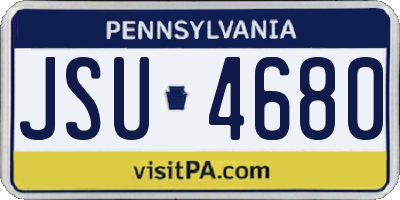 PA license plate JSU4680
