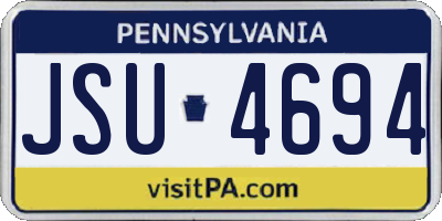 PA license plate JSU4694