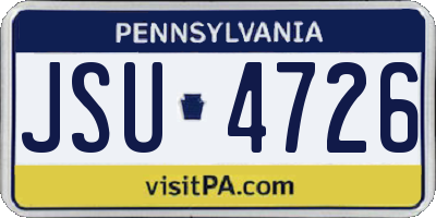 PA license plate JSU4726