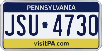 PA license plate JSU4730
