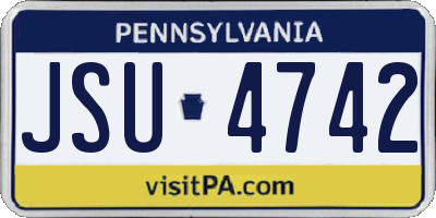 PA license plate JSU4742