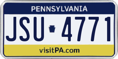 PA license plate JSU4771