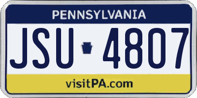 PA license plate JSU4807