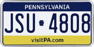 PA license plate JSU4808