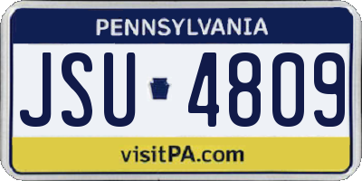 PA license plate JSU4809