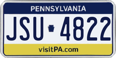 PA license plate JSU4822