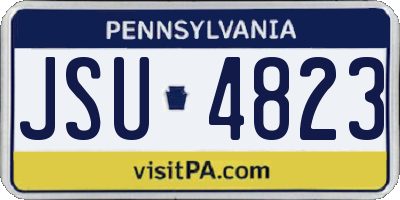 PA license plate JSU4823