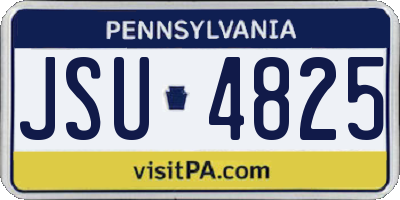 PA license plate JSU4825