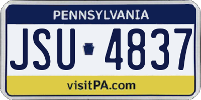 PA license plate JSU4837