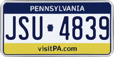 PA license plate JSU4839