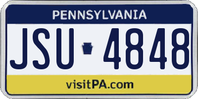 PA license plate JSU4848