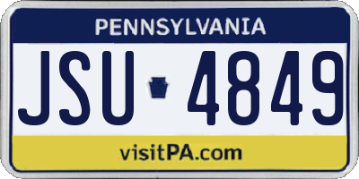 PA license plate JSU4849