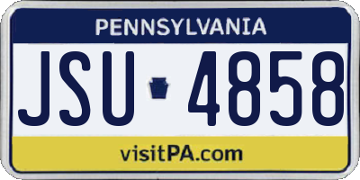 PA license plate JSU4858