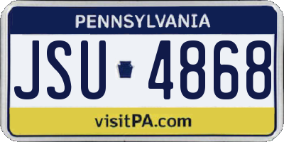 PA license plate JSU4868