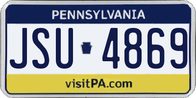 PA license plate JSU4869