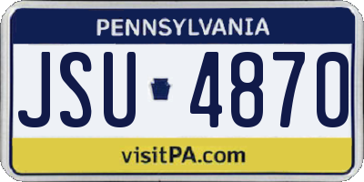 PA license plate JSU4870